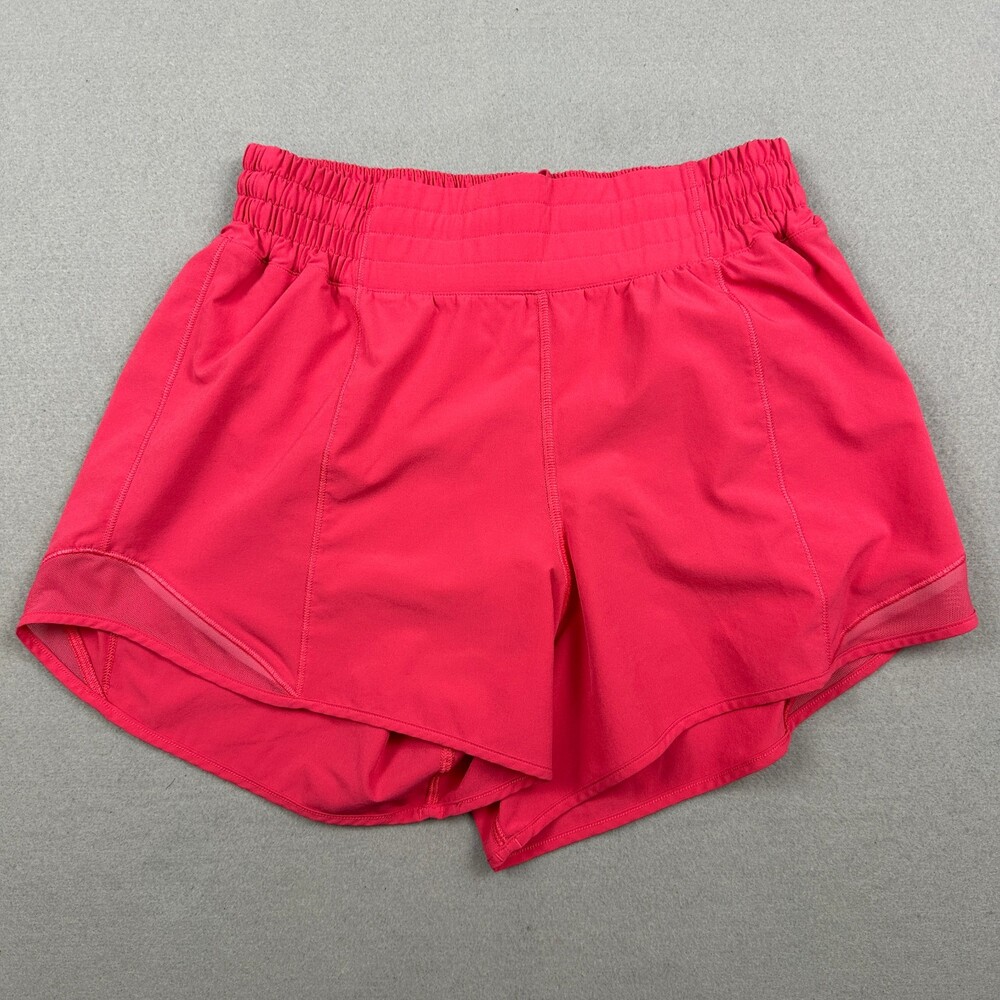 Lululemon Shorts Women 6 Pink Solid Hotty Hot Low Rise Lined Running Athletic